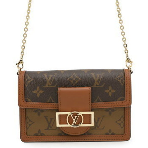 Louis Vuitton Monogram Reverse Portefeuille Dauphine Chain Wallet Black - Picture 1 of 8